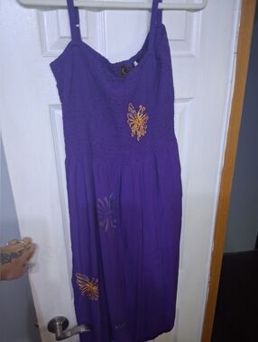 Purple Embroidered Butterfly Sundress Tiki Palm Brand